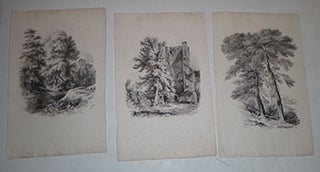 Item #16-5376 Three lithographs of trees with ancient edifices. First edition. James Duffield...