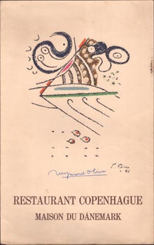 Item #16-5380 Menu cover with original lithograph by Ejler Bille for Restaurant Copenhague -...