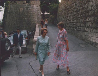 Item #16-5406 Original color photograph of Margaret Thatcher, in the Côte d'Azur, likely at ...