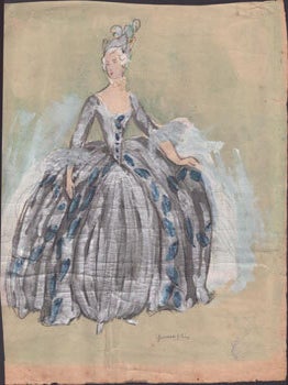 Item #16-5497 Study for an elaborate ballet costume by Juan Gris. Original gouache. Juan Gris