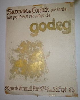Item #16-5542 Original watercolor maquette for Godeg peinture récentes at Galerie Suzanne de...