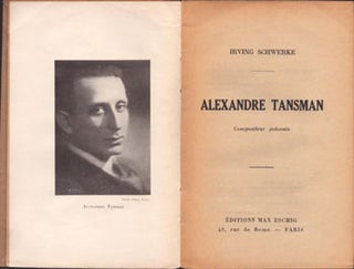 Item #16-5641 Alexandre Tansman : compositeur polonais . Signed, presentation copy. First...
