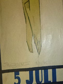 Antwerpen Godsdienstige Kunst IVe Salon 13 juni - 5 juli 1925. [Antwerp Religious Art: Nun holding a nude dead man]]. First edition of poster. Signed.