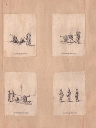 "EXERCICES MILITAIRES / fait par Noble I. CALLOT / Mis en lumière Par ISRAEL / son amy : / Et Dediez. / A MONSEIGNEVR CLAVDE CHARLES / DE BAVFFREMONT. / Marquis de Senecey, Gouverneur des Ville / et Chasteau d'Auxonne, et de Mascon, et lieu- / tenant general pour le Roy au pais de Masconn' . Original etchings.
