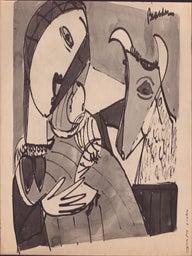 Item #16-5844 The Nativity. First edition of the published drawing. Romare Bearden
