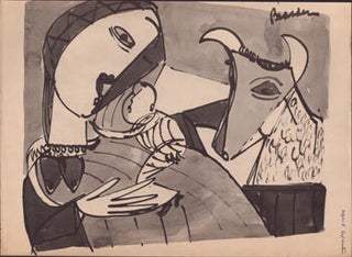 Item #16-5844 The Nativity. First edition of the published drawing. Romare Bearden