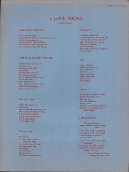 Item #16-5895 8 Love Poems. First edition of the broadside. Harry Crosby
