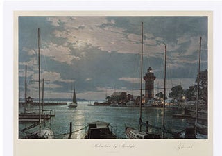 Item #16-5982 Harbourtown by Moonlight, (Hilton Head Island). Signed. John Stobart