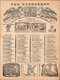 Item #16-6028 The Evergreen: Carols for Christmas holidays. First edition of the wood-engraving....