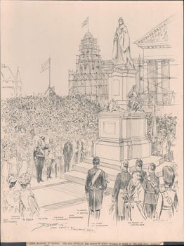 Item #16-6196 Their Majesties at Belfast. The King [unveiling the statue of Queen Victoria in...