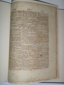 Dr Johnson and Noah Wester; two men & their dictionaries. Illustrated with a matched pair of original leaves from A dictionary of the English language, by Samuel Johnson (1755) and An American dictionary of the English language, by Noah Webster (1828). First edition.