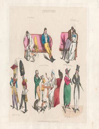 Item #16-6289 Symptoms of courting an old maid, et al. First edition of the etching. Henry Thomas Alken, publisher Thomas McLean, 1788&ndash;1875 British.