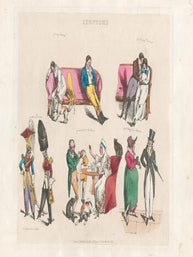 Item #16-6289 Symptoms of courting an old maid, et al. First edition of the etching. Henry Thomas...
