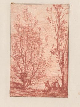Item #16-6338 Couple in the Woods. Original drawing. Constant DUTILLEUX, attributed or after...