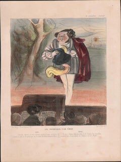 Item #16-6380 Les promesses d'un ténor First edition of the lithograph. Honoré Daumier,...