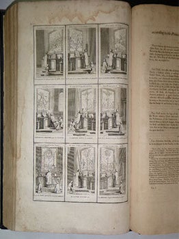 The ceremonies and religious customs of the various nations of the known world : together with historical annotations, and several curious discourses equally instructive and entertaining. ... Containing the Ceremonies of the Jews, and the Roman Catholicks. Written originally in French, and illustrated with a large Number of Folio Copper Plates, all beautifully Designed by Mr. Bernard Picart, And curiously Engraved by most of the Best Hands in Europe. Faithfully translated into English, by a gentleman, some Time since of St. John's College in Oxford. 6 Volumes, complete. First edition.