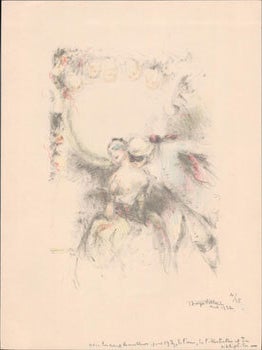 Item #16-6452 Man kissing woman in 18th Century French garb. First edition of the lithograph....