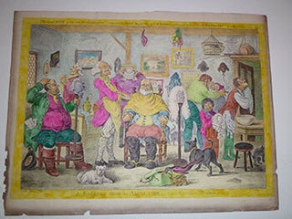 Item #16-6519 A Barbers Shop in Assize Time - from a Picture painted by H. W. Bunbury Esq. The...