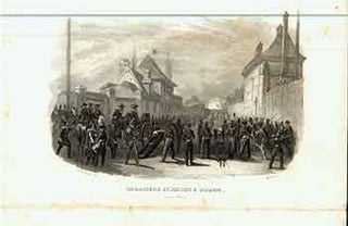 Item #17-1167 Barricade St Julien A Rouen Avril 1848. Joseph-Louis-Hippolyte Bellangé,...