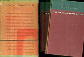 Item #17-1386 The Social History of Art. (Two volume set). (Both volumes signed by Peter Selz)....