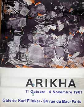 Item #17-2788 Arikha : 11 Octobre au 4 Novembre 1961. (Poster). Arikha, Galerie Karl Flinker