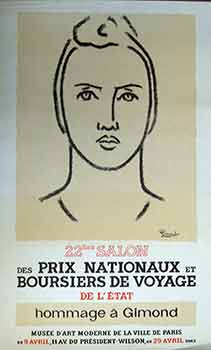 Item #17-2790 22eme Salon des Prix Nationaux et Boursiers de Voyage de L'etat : Hommage a Gimond : 9 Avril au 29 Avril 1962. (Poster). Gimond, Musee d'Art Moderne de la Ville de Paris.