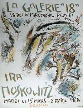 Item #17-2792 Ira Moskowitz Dessins : 15 Mars au 2 Avril 1966. (Poster). Ira Moskowitz.