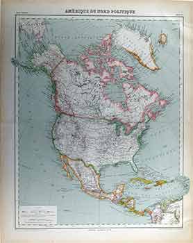 Item #17-3054 Amerique du Nord Politique. Victor Huot, E. Delaune, Artist, Engraver