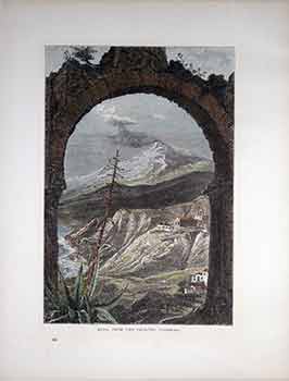 Item #17-3143 Etna, From the Theatre, Taormina. (Color engraving). 19th Century Italian Artist