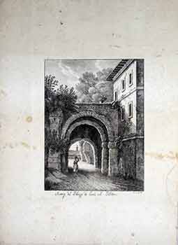 Item #17-3180 Avanzi del Palazzo de Cesari sul Palatino. (B&W engraving). Luigi Rossini
