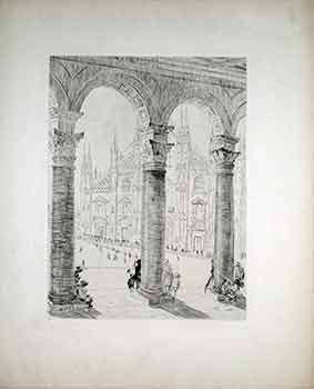 Item #17-3193 [Scene at Italian Public Square]. (B&W engraving). 19th Century Italian Artist