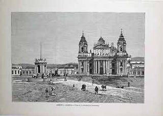 Item #17-3206 America Central. - Vista de la Catedral de Guatemala. (B&W engraving). 19th Century...