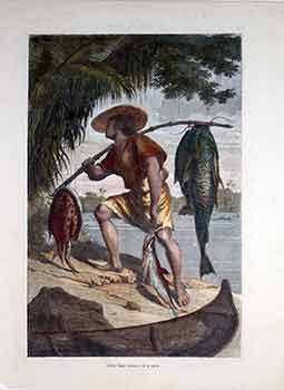 Item #17-3235 Indien Moxo revenant de la peche. (Color engraving). F. Keller, Artist