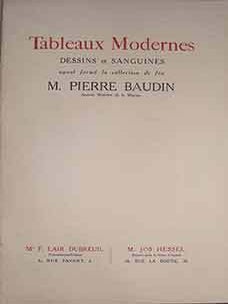 Item #17-3312 Tableaux Modernes: Dessins et Sanguines, ayant forme la collection de feu Pierre...