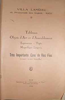 Item #17-3455 Catalogue des Beaux Meubles Anciens et Modernes Tapisseries Anciennes, Tableaux et...