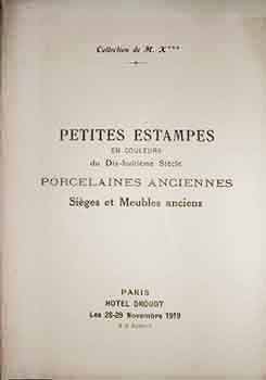 Item #17-3481 Catalogue d’une Precieuse Collection de Petites Estampes en Couleurs du XVIII...
