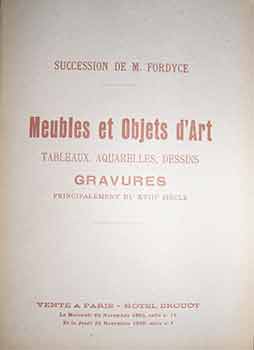 Item #17-3515 Catalogue des Meubles et Objets d’Art: Tableaux, Aquarelles, Dessins, Gravures,...