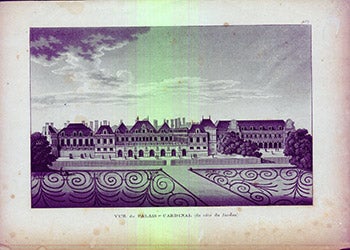 Item #17-3678 Vue du Palais - Cardinal (du cote du Jardin). (B&W engraving). 18th Century French Artist.