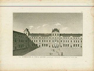 Item #17-3681 Vue Interieure du Vieux Louvre construit par Francois. (B&W engraving). 18th...
