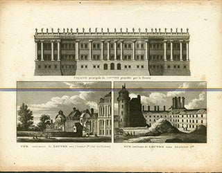 Item #17-3683 Facade principale du Louvre projettee par Bernin. (Three views of the Louvre). (B&W...