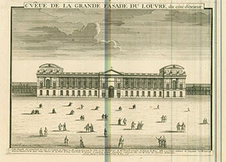 Item #17-3688 Veue de la Grande Fasade du Louvre, du cote d’orient. (B&W engraving). 18th...