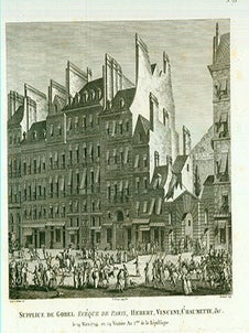 Item #17-3689 Supplice de Gobel Eveque de Paris, Herbert, Vincent, Chaumette. (B&W engraving)....