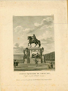 Item #17-3691 Statue Equestre de Louis XIV. (B&W engraving). Couche, Gossard, engraver