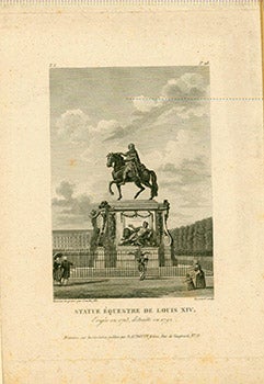 Item #17-3691 Statue Equestre de Louis XIV. (B&W engraving). Couche, Gossard, engraver
