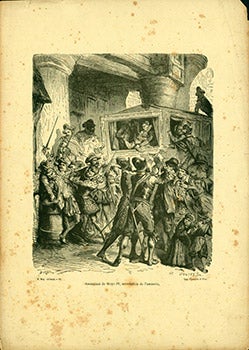 Item #17-3696 Assassinat de Henri IV, arrestation de l’assassin. (B&W engraving). F. Roy