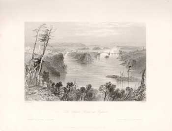 Item #17-3713 The Ottawa River at Bytown. (B&W engraving). W. H. Bartlett, H. Adlard.