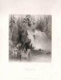 Item #17-3717 Portage des Chats. (B&W engraving). W. H. Bartlett, E. Benjamin.