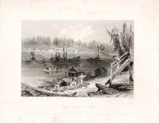 Item #17-3724 Timber Slide at “Les Chats”. (B&W engraving). W. H. Bartlett, R. Wallis