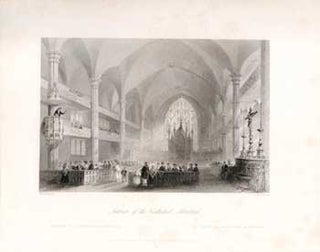 Item #17-3725 Interior of the Cathedral, Montreal. (B&W engraving). W. H. Bartlett, J. H. Lekeux