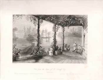 Item #17-3727 View from the house of R. Shirreff, Esq. (B&W engraving). W. H. Bartlett, J. T. Willmore.